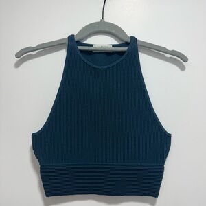 Ribbed Blue Tank Top